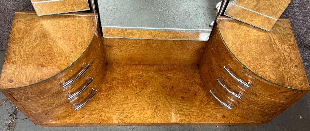 Stunning Art Deco Triptych Mirrored Dressing Table View VII
