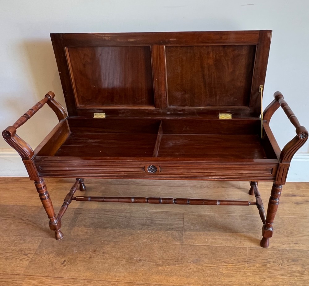 Antique Walnut End of Bed or Window Seat View IV