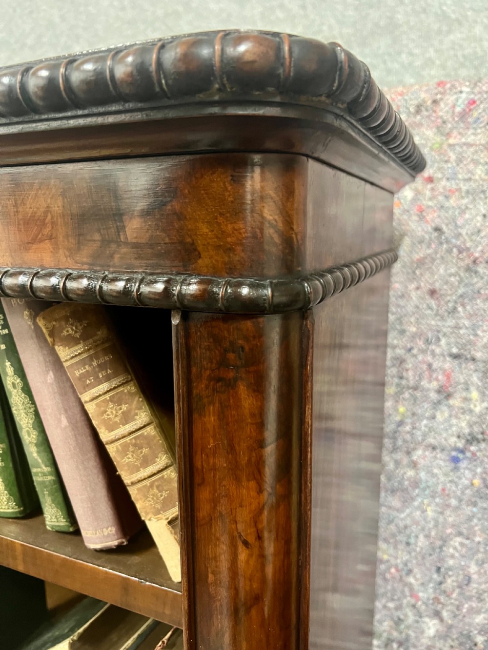 Good Quality Pair Of Antique Walnut Open Bookcases View IV