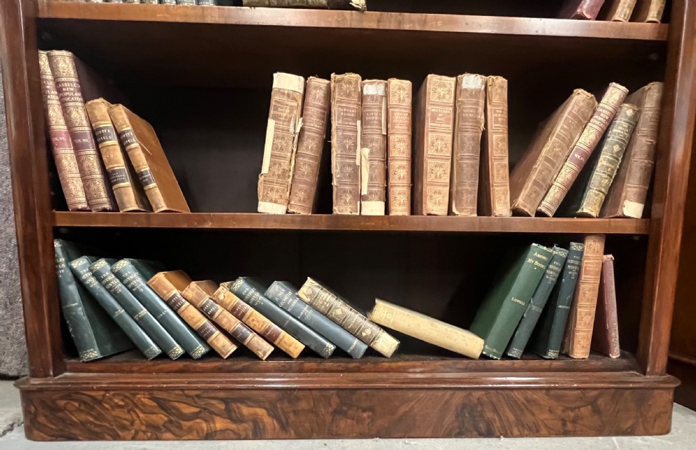 Good Quality Pair Of Antique Walnut Open Bookcases View XII