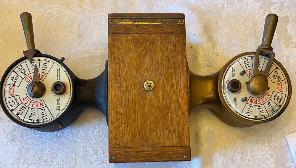 Pair of Ship's Telegraphs in Brass & Iron.