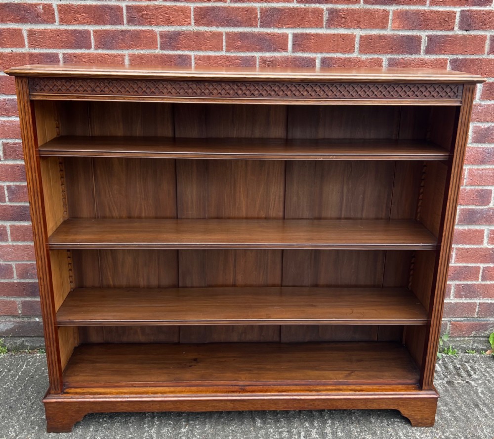 Edwardian Oak Open Bookcase View II