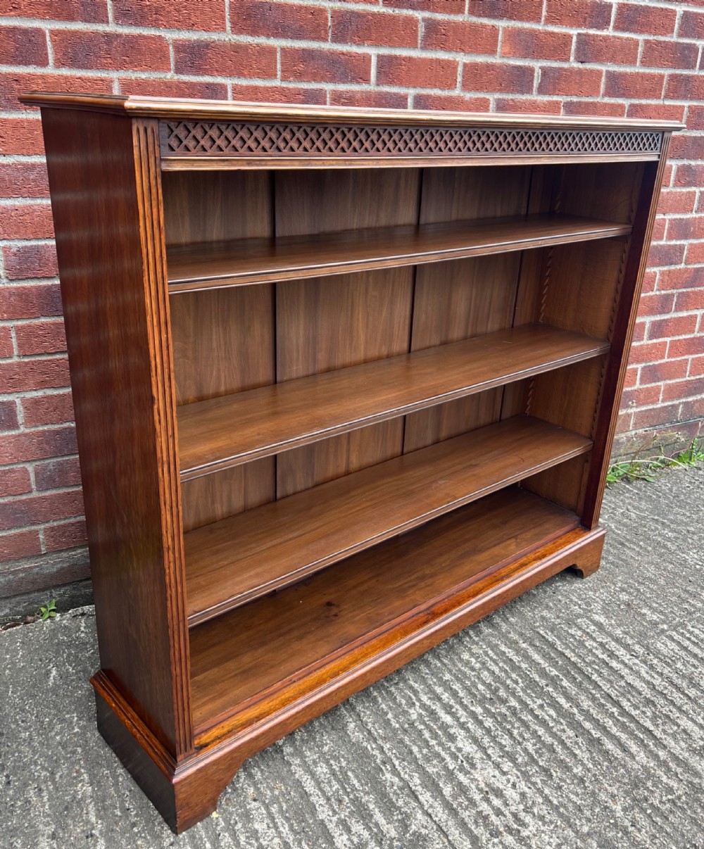 Edwardian Oak Open Bookcase View III