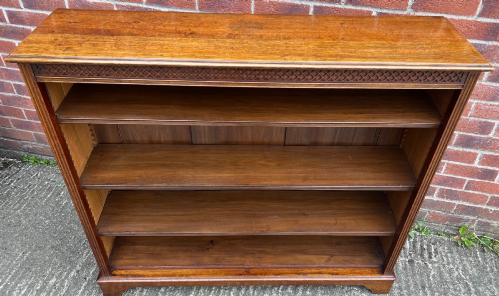 Edwardian Oak Open Bookcase View IV