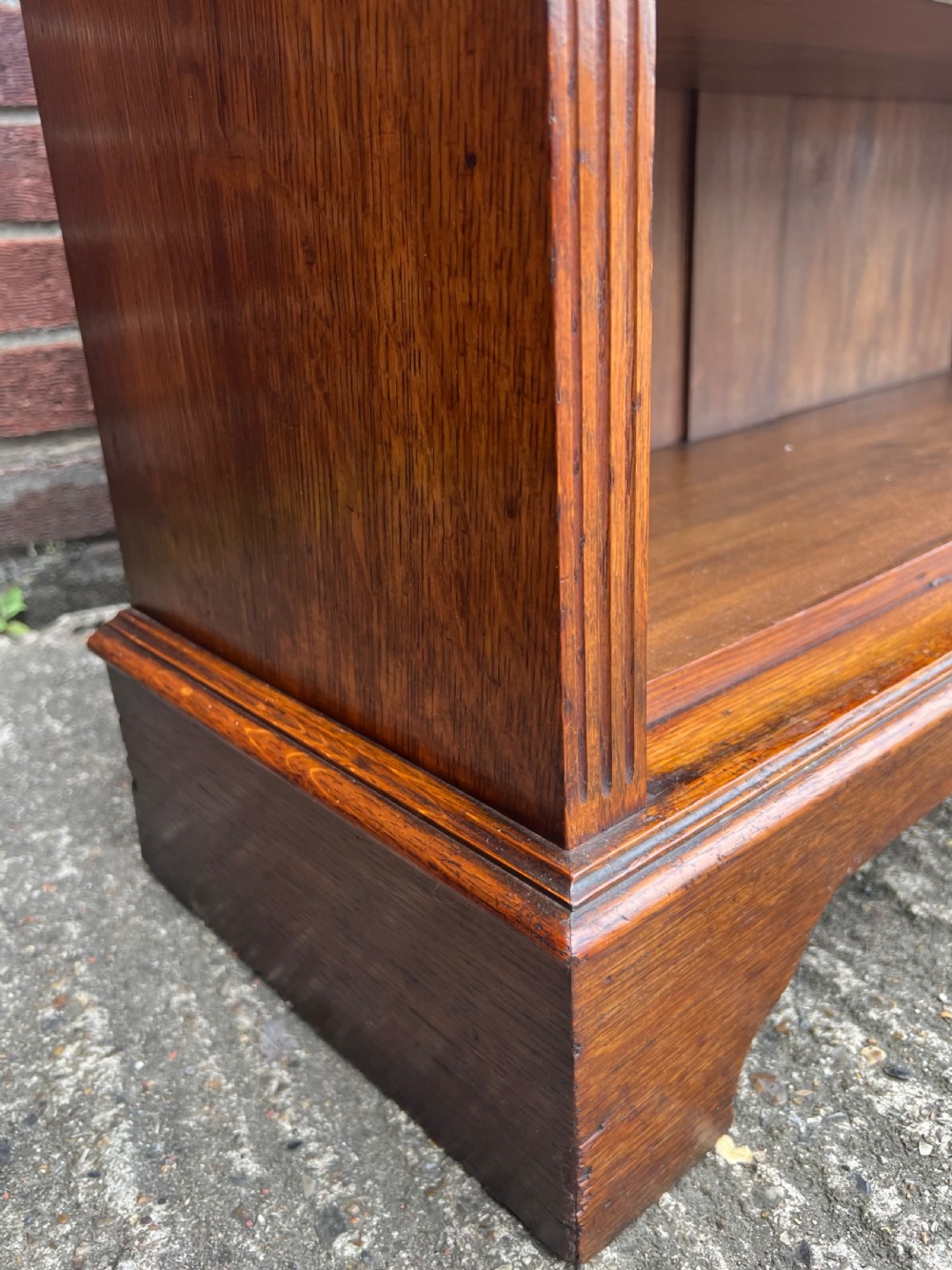 Edwardian Oak Open Bookcase View VI