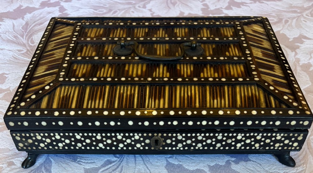 Unusual Martara Ceylonese Porcupine Quill Box View II