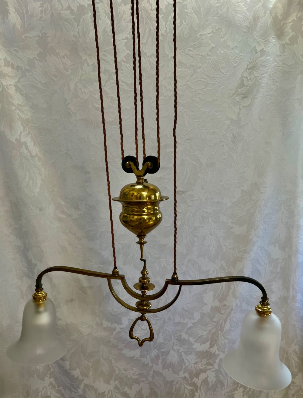Antique Rewired & Pat Tested Rise & Fall Ceiling Light View II