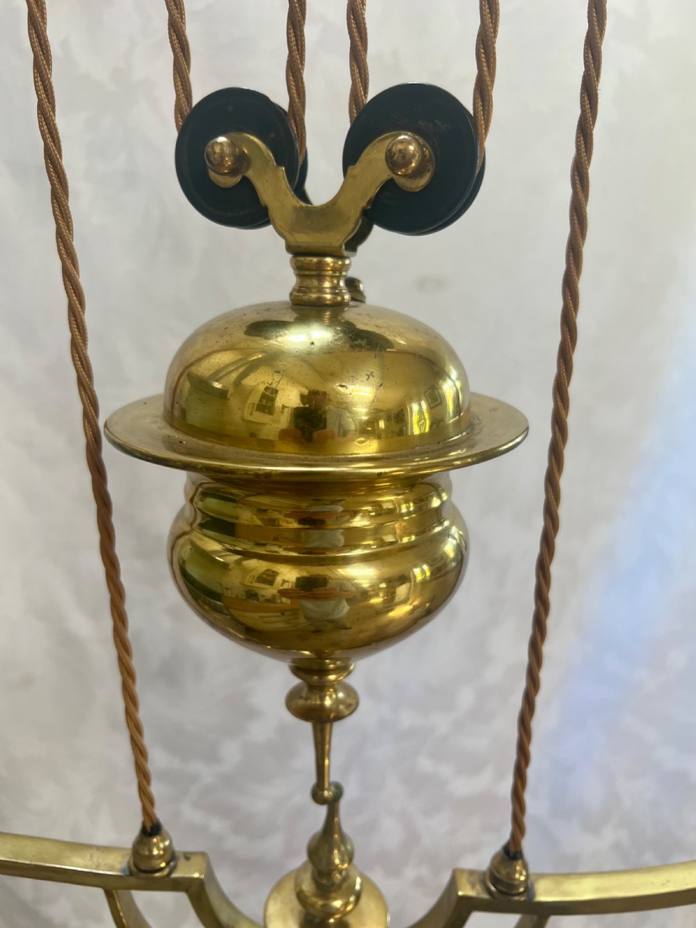 Antique Rewired & Pat Tested Rise & Fall Ceiling Light View III