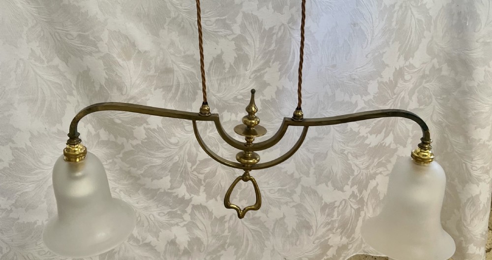 Antique Rewired & Pat Tested Rise & Fall Ceiling Light View VII