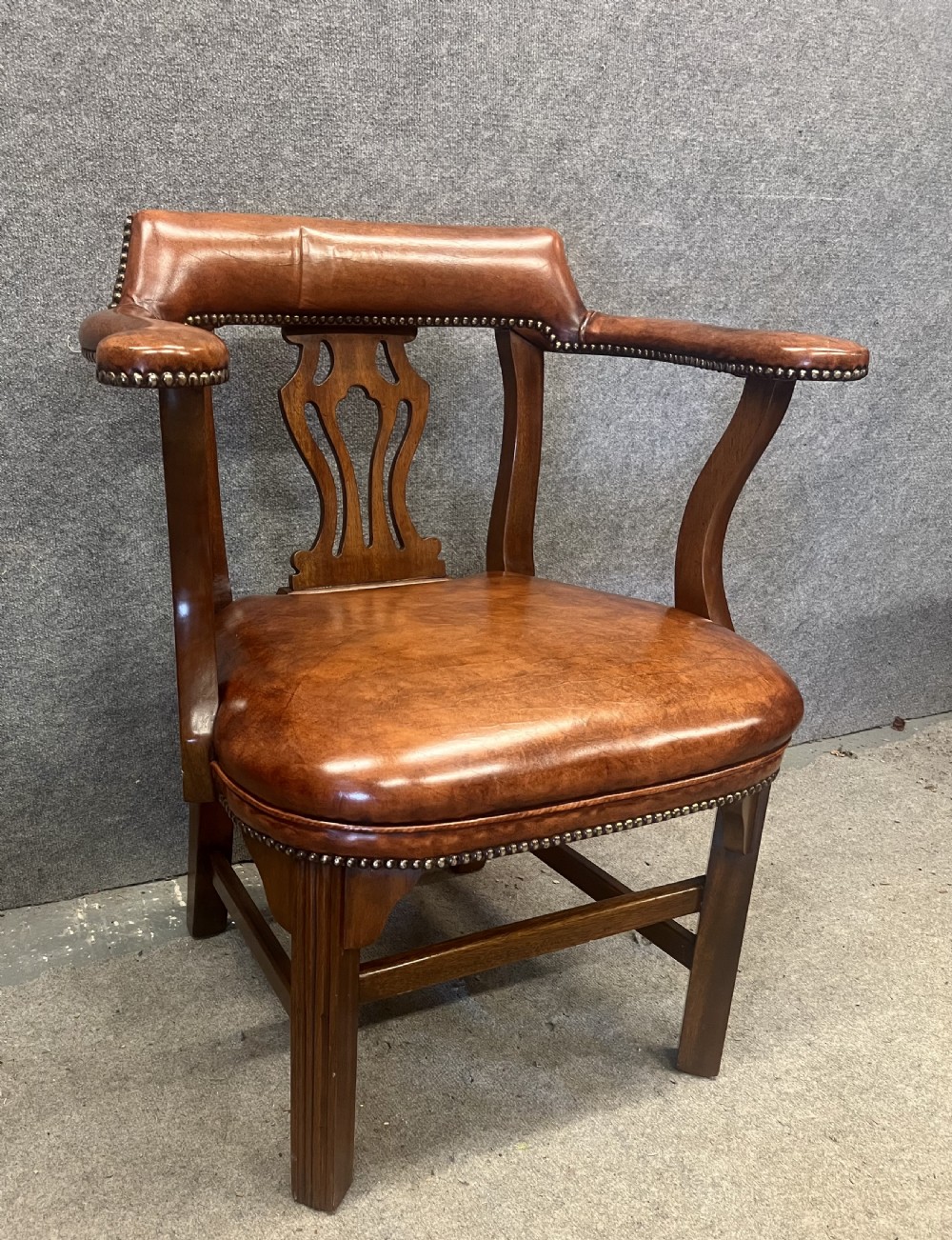Mahogany & Leather Georgian Style Elbow or Desk Chair