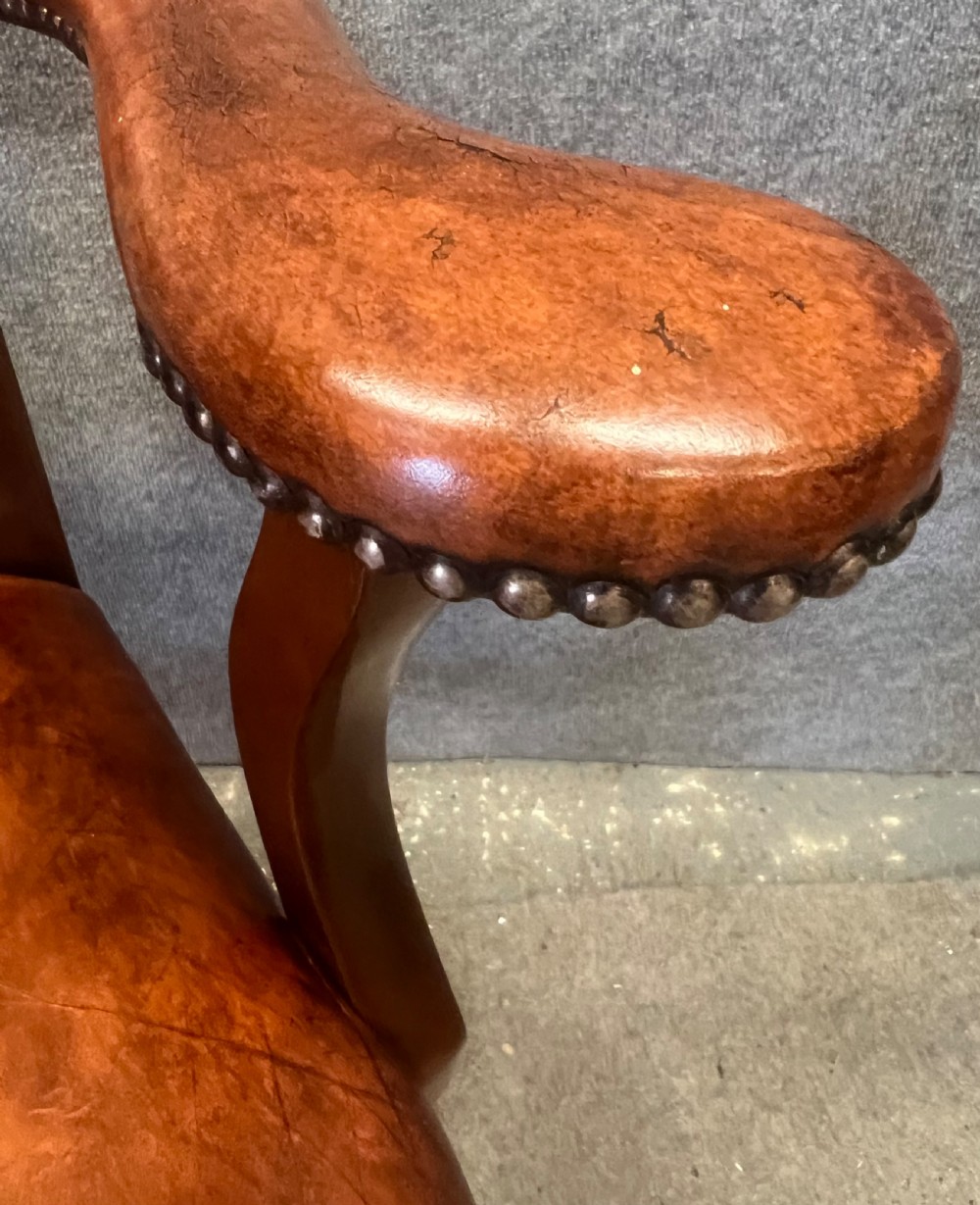 Mahogany & Leather Georgian Style Elbow or Desk Chair View VII