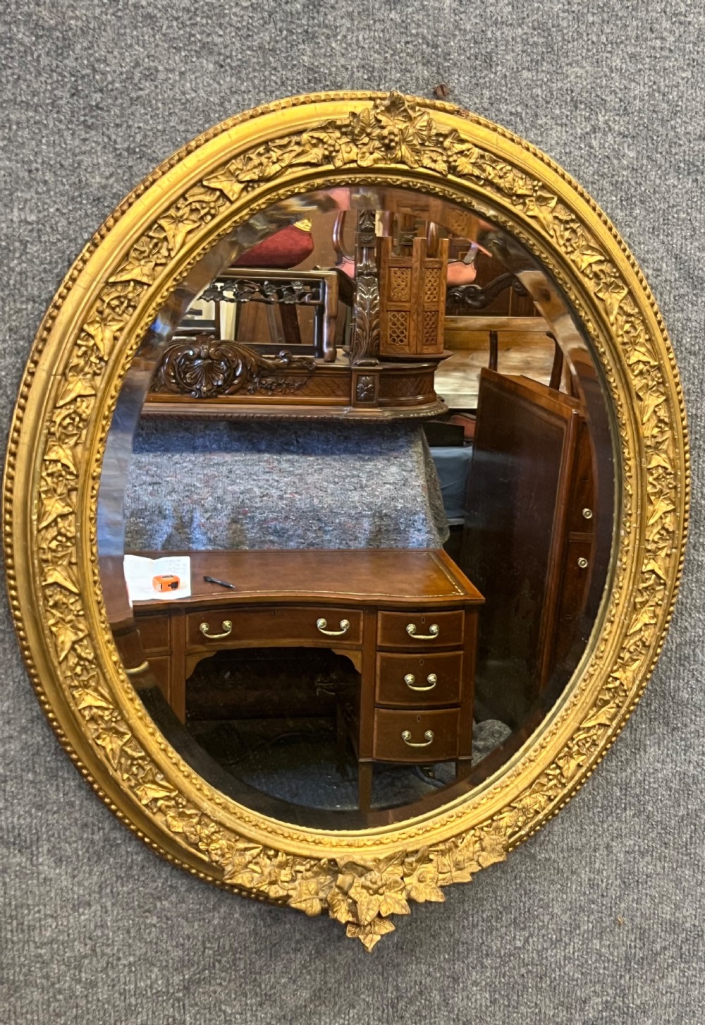 Pair of Antique Oval Mirrors View IV