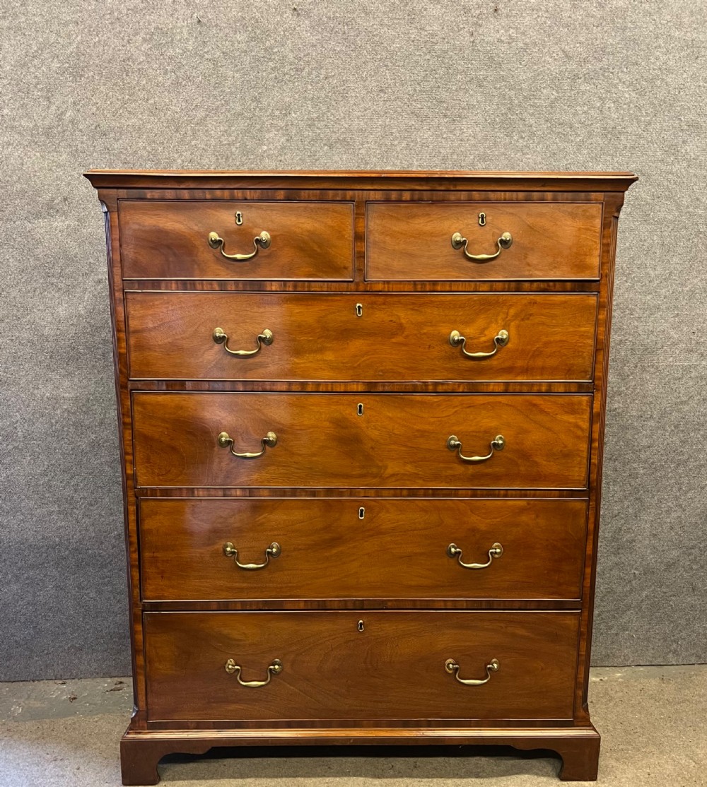 George III Mahogany Tall Boy Chest of Drawers