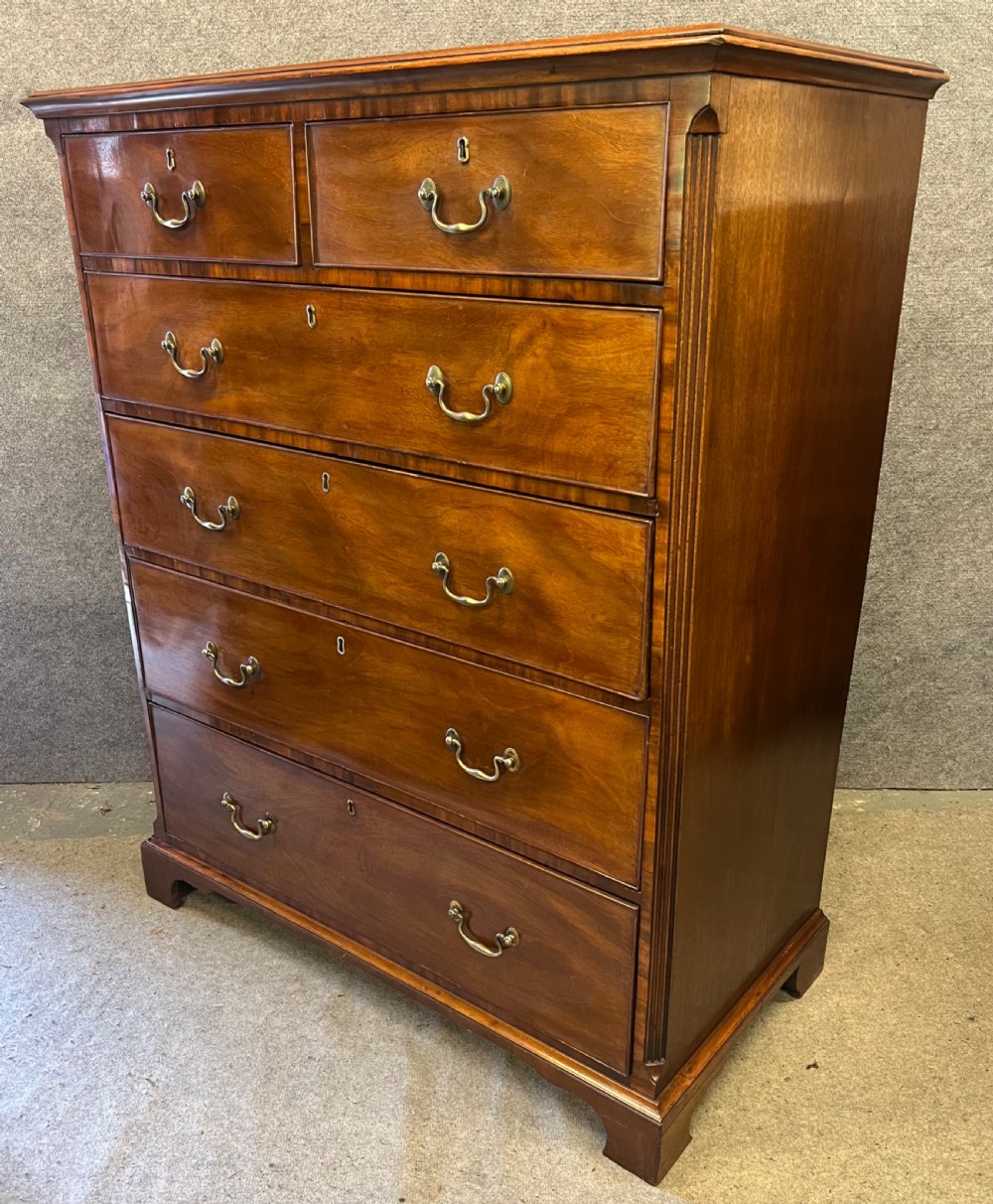 George III Mahogany Tall Boy Chest of Drawers View VI