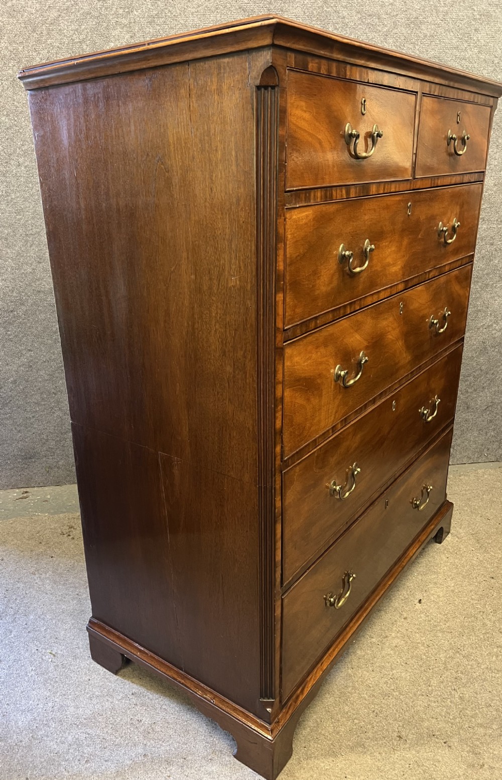 George III Mahogany Tall Boy Chest of Drawers View VII