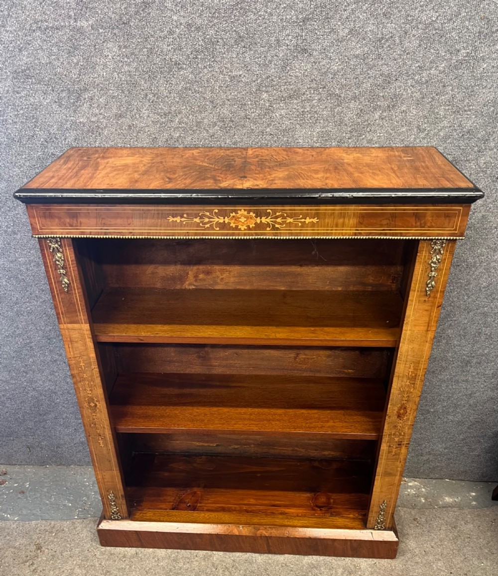 Antique Walnut Dwarfe Open Bookcase View II