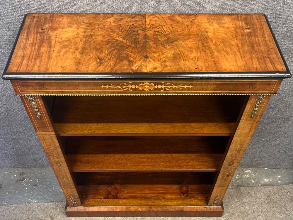 Antique Walnut Dwarfe Open Bookcase View III