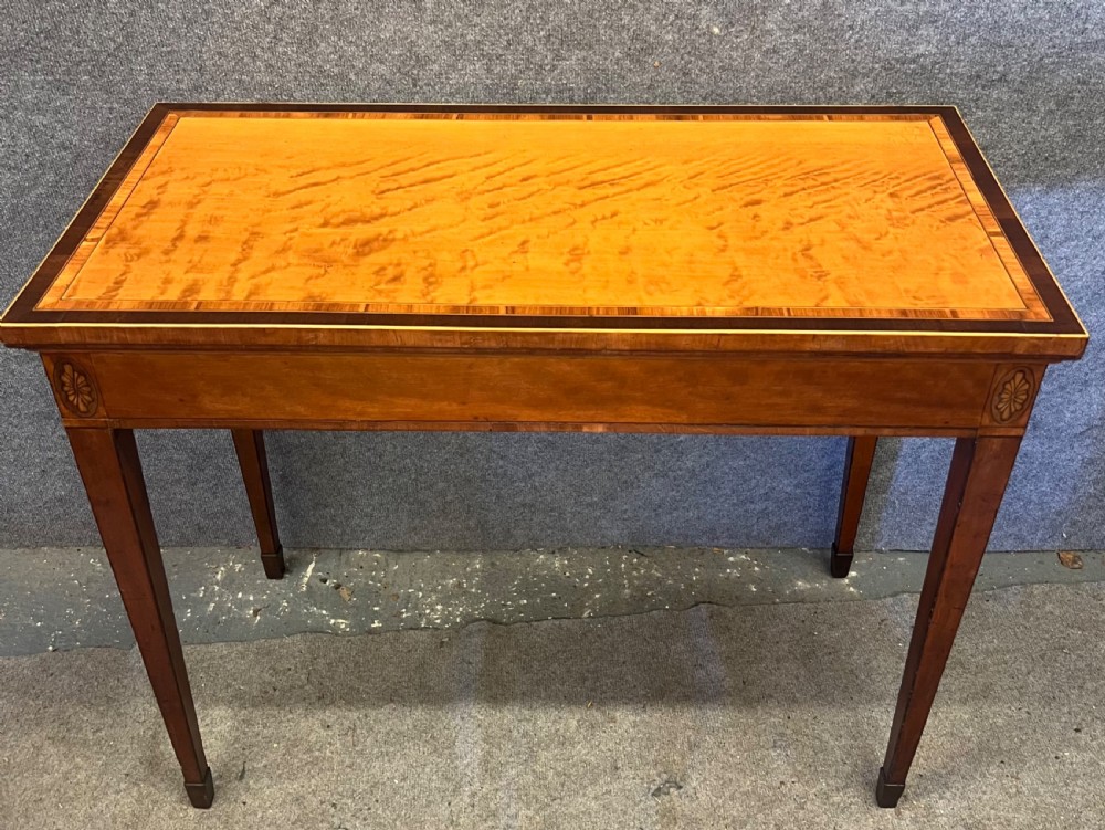 Sheraton Period Satinwood & Inlaid Card Table