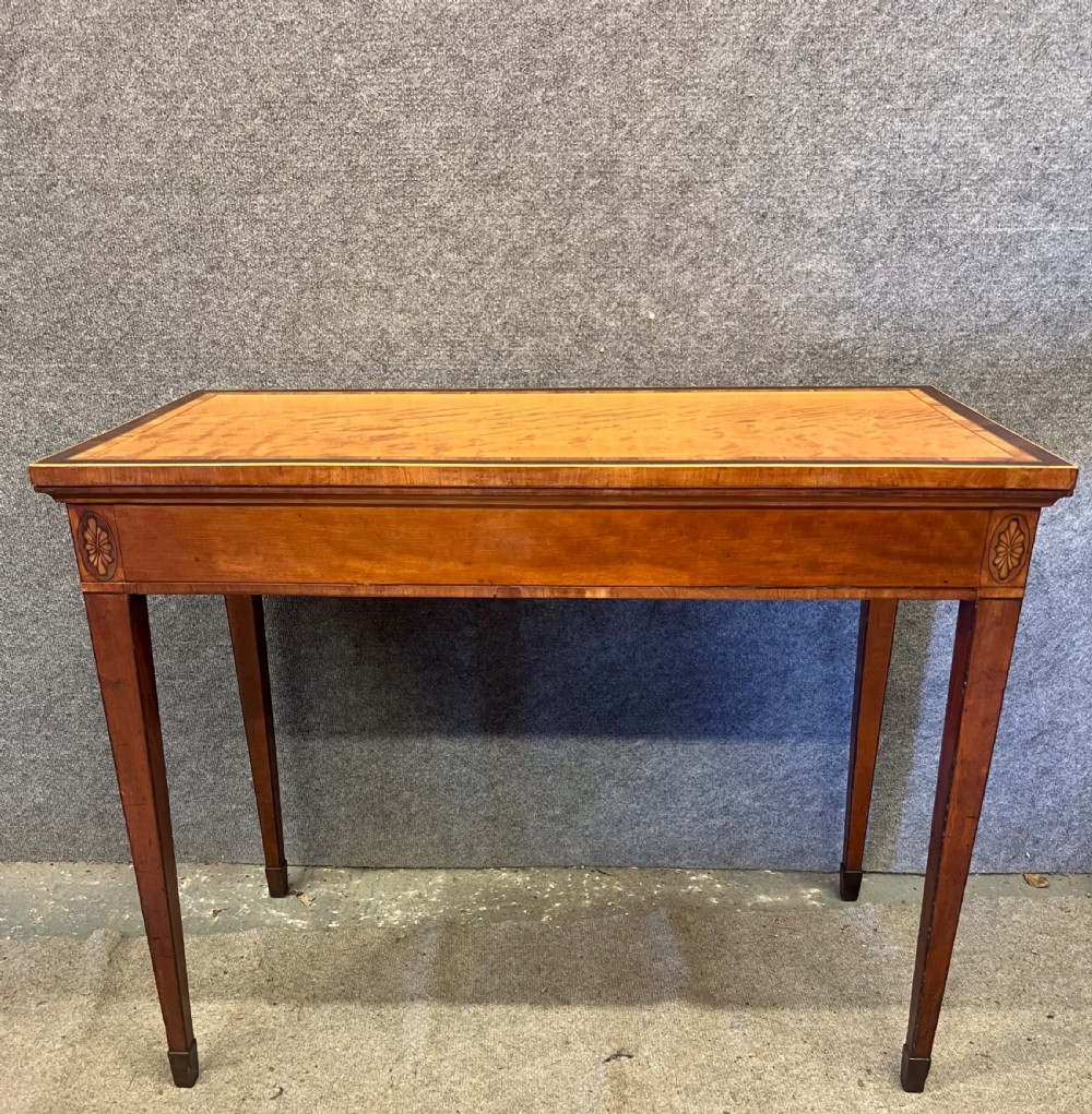 Sheraton Period Satinwood & Inlaid Card Table View II