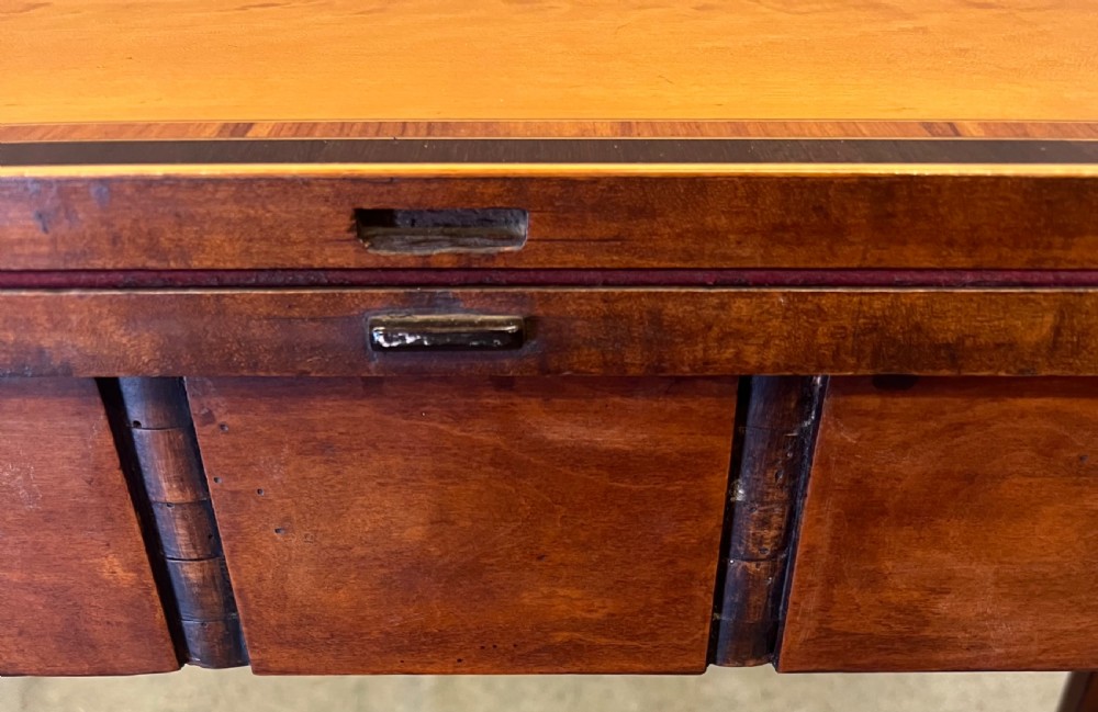 Sheraton Period Satinwood & Inlaid Card Table View IX