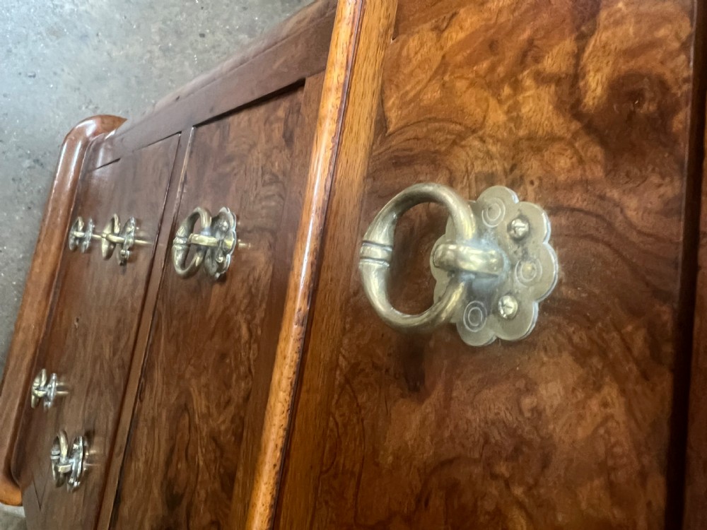 Superior Quality Burr Walnut Pedestal Desk View XVI