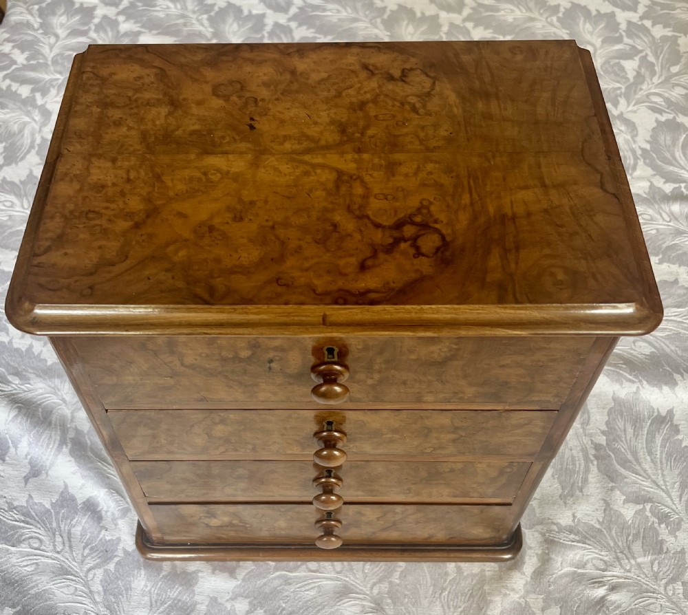 Miniature Victorian Burr Walnut Chest View II