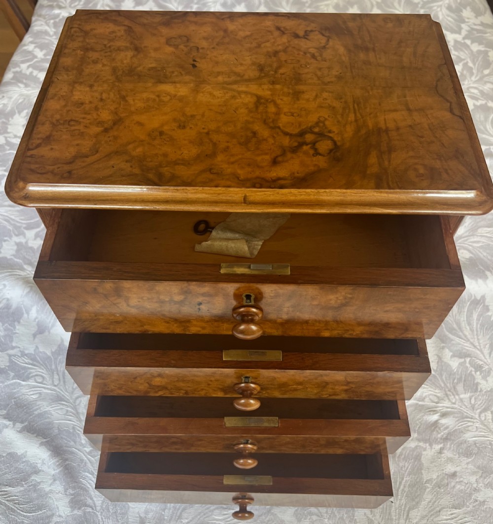 Miniature Victorian Burr Walnut Chest View III