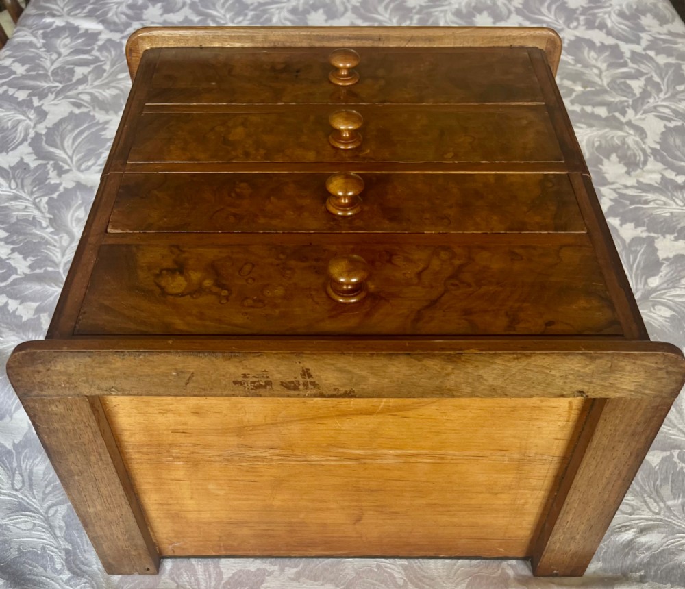 Miniature Victorian Burr Walnut Chest View V
