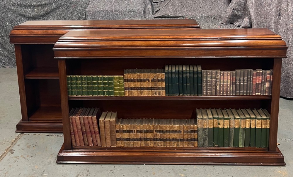 Large Pair of Edwardian Mahogany Open Bookcases