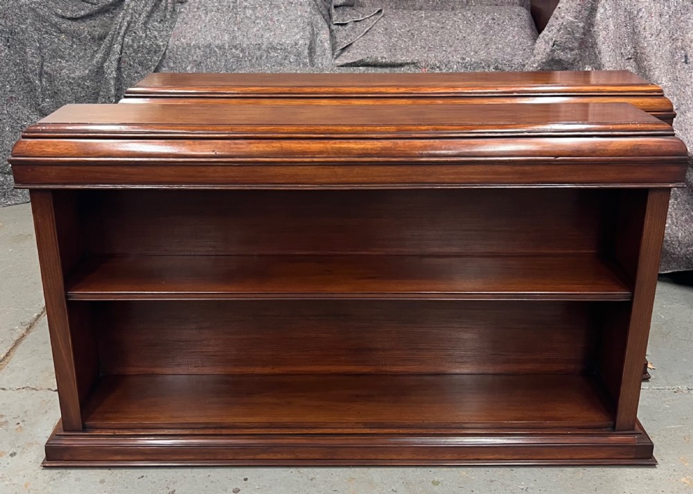 Large Pair of Edwardian Mahogany Open Bookcases View VIII