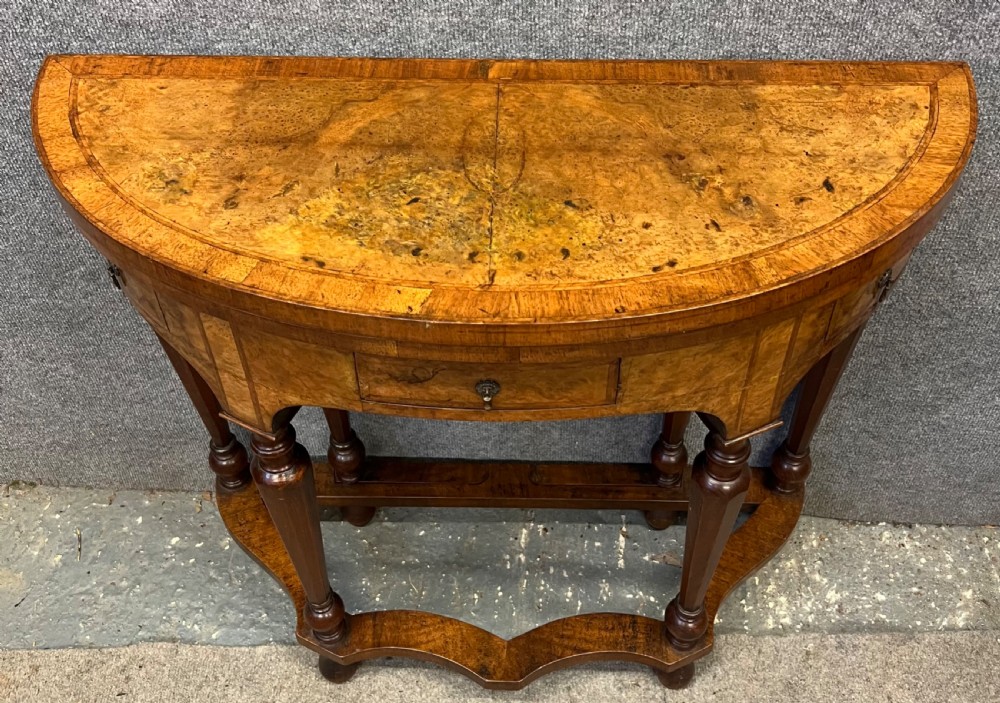 Antique William & Mary Style Burr Walnut Credence Table View II