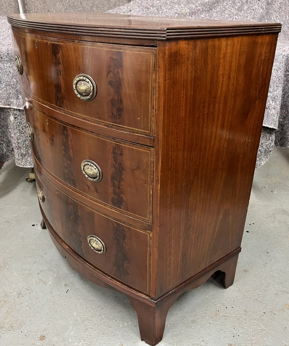 Small Antique Bow Fronted Chest of Drawers View II