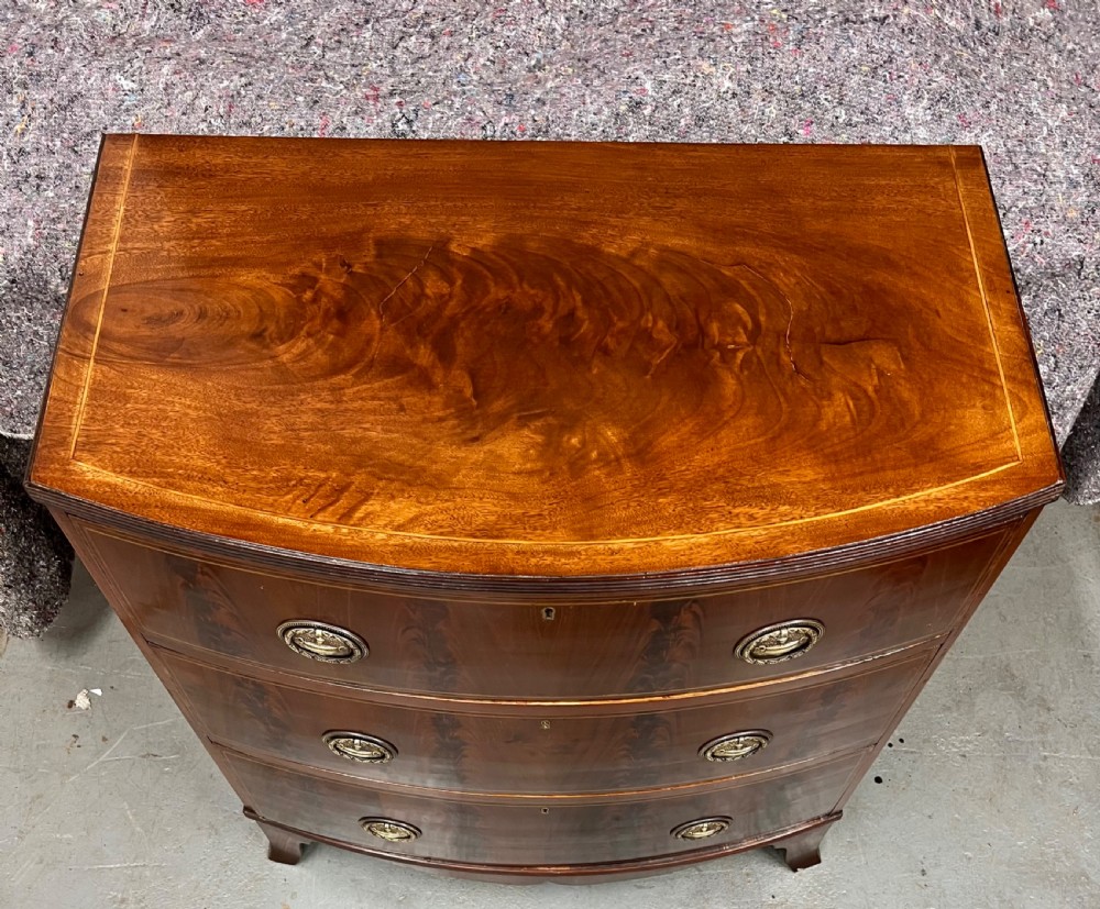 Small Antique Bow Fronted Chest of Drawers View III