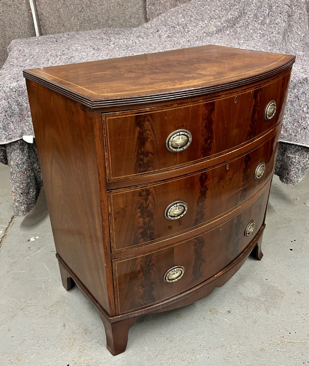 Small Antique Bow Fronted Chest of Drawers View V