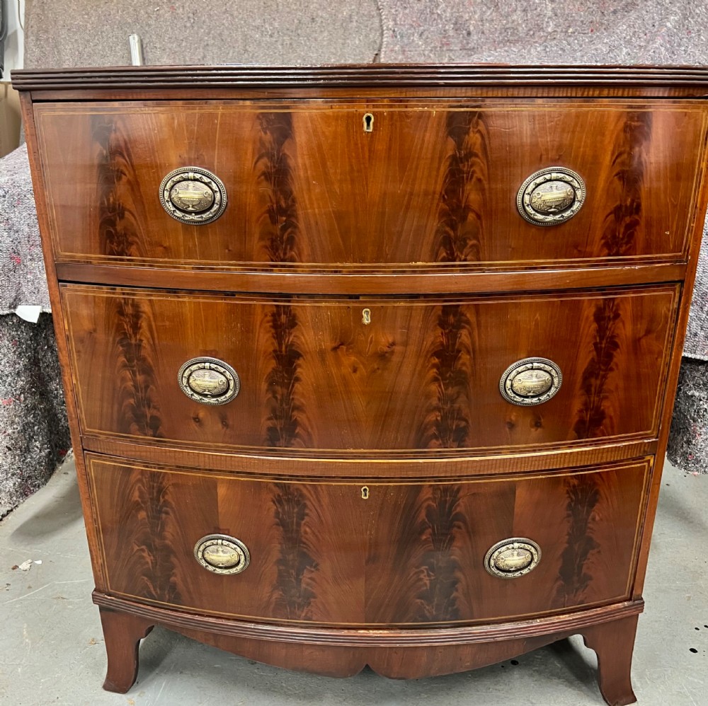 Small Antique Bow Fronted Chest of Drawers View VII