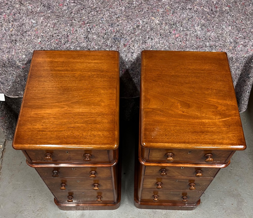 Antique Pair of Mahogany Bedside Chests  View III