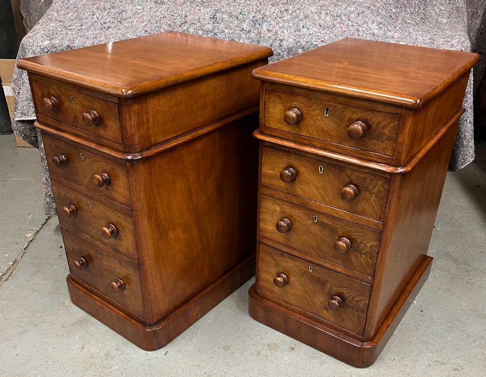 Antique Pair of Mahogany Bedside Chests  View VI