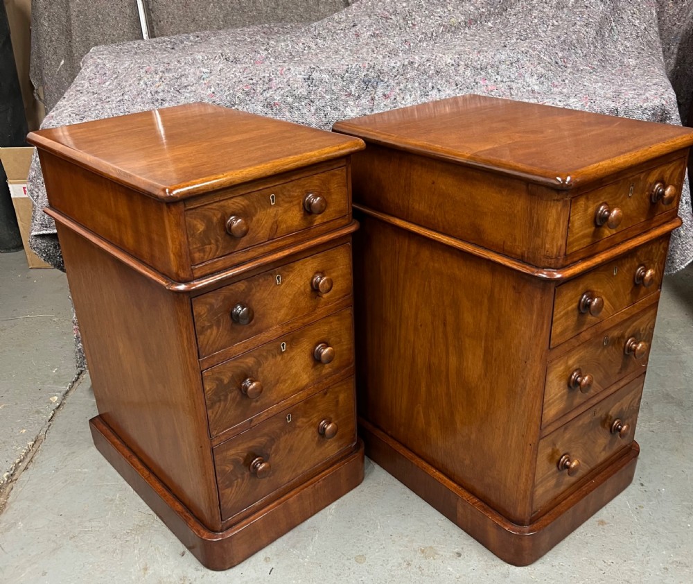 Antique Pair of Mahogany Bedside Chests  View X