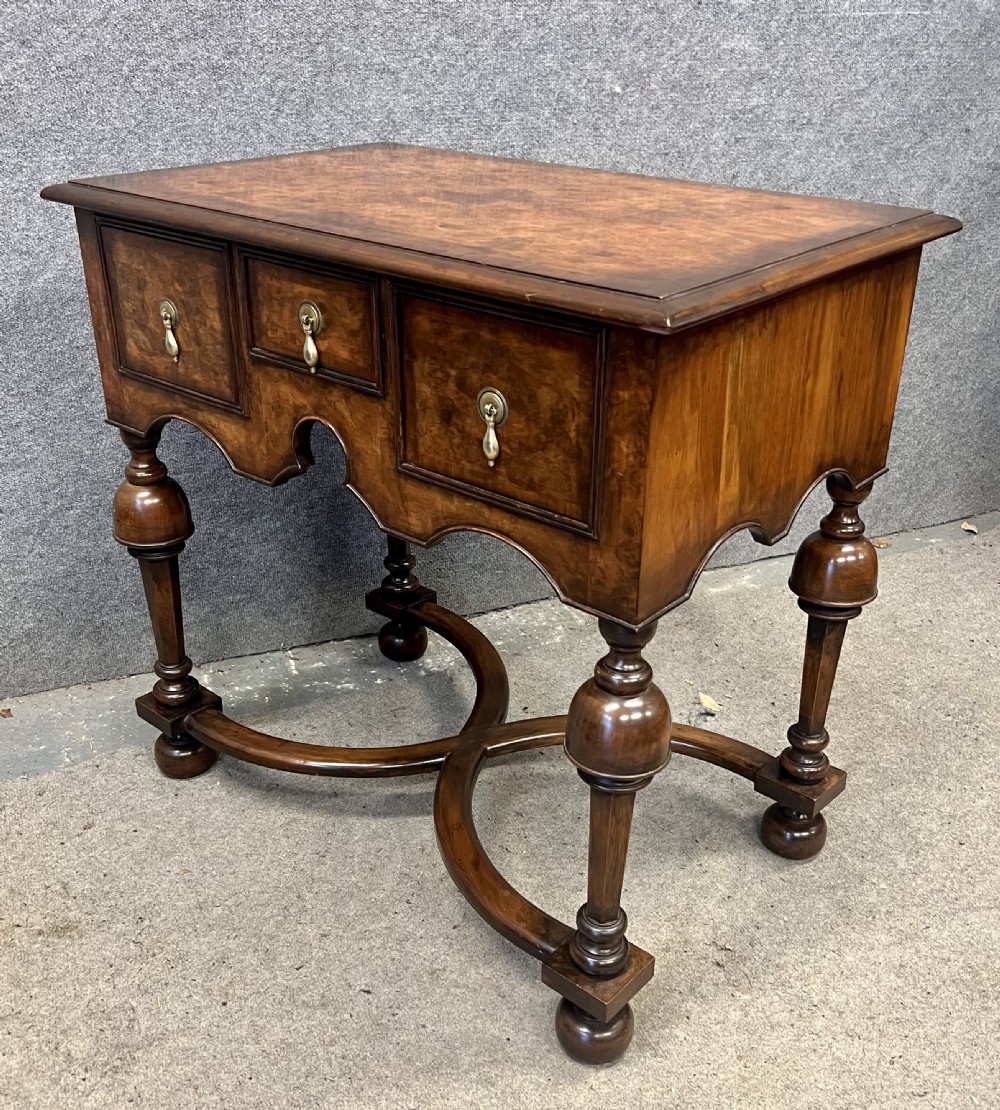 William & Mary Style Burr Walnut Low Boy View II