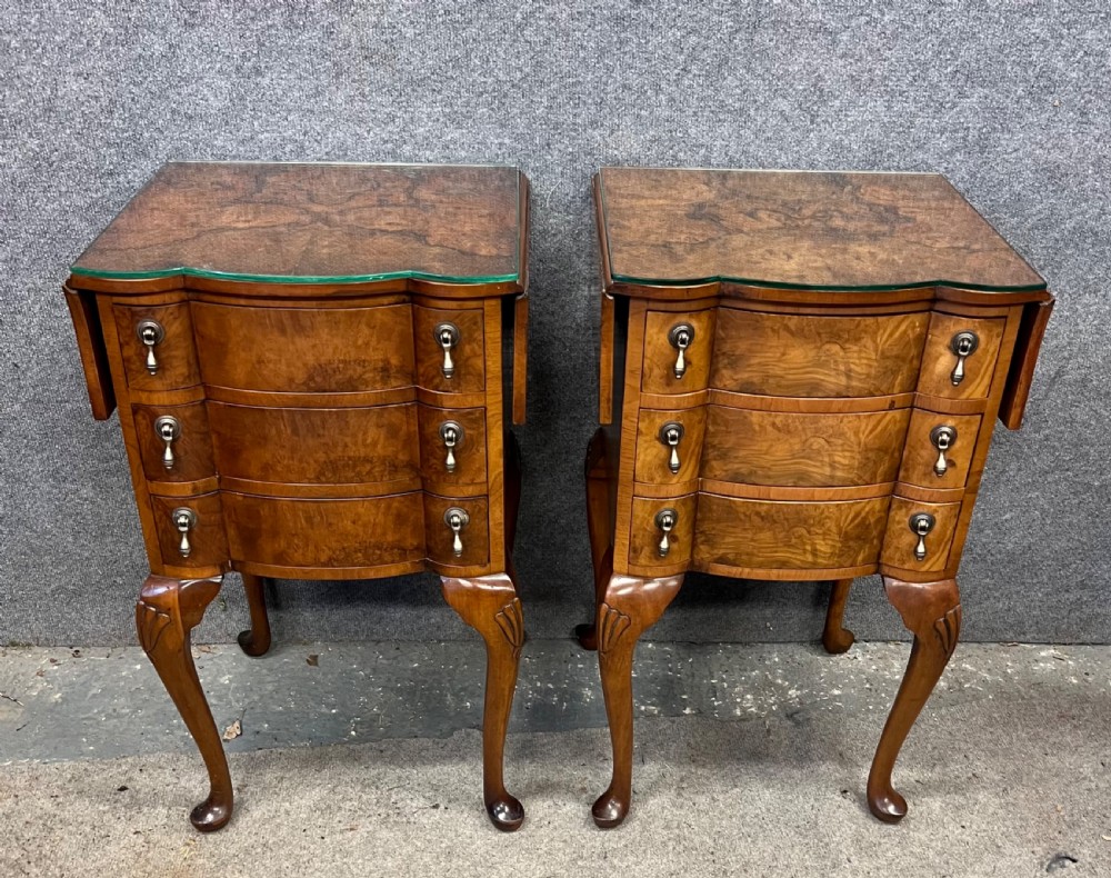 Pair Queen Anne Style Bedside Chests or Lamp tables