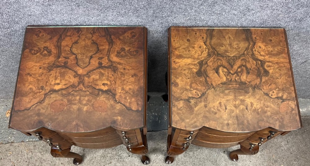 Pair Queen Anne Style Bedside Chests or Lamp tables View VIII
