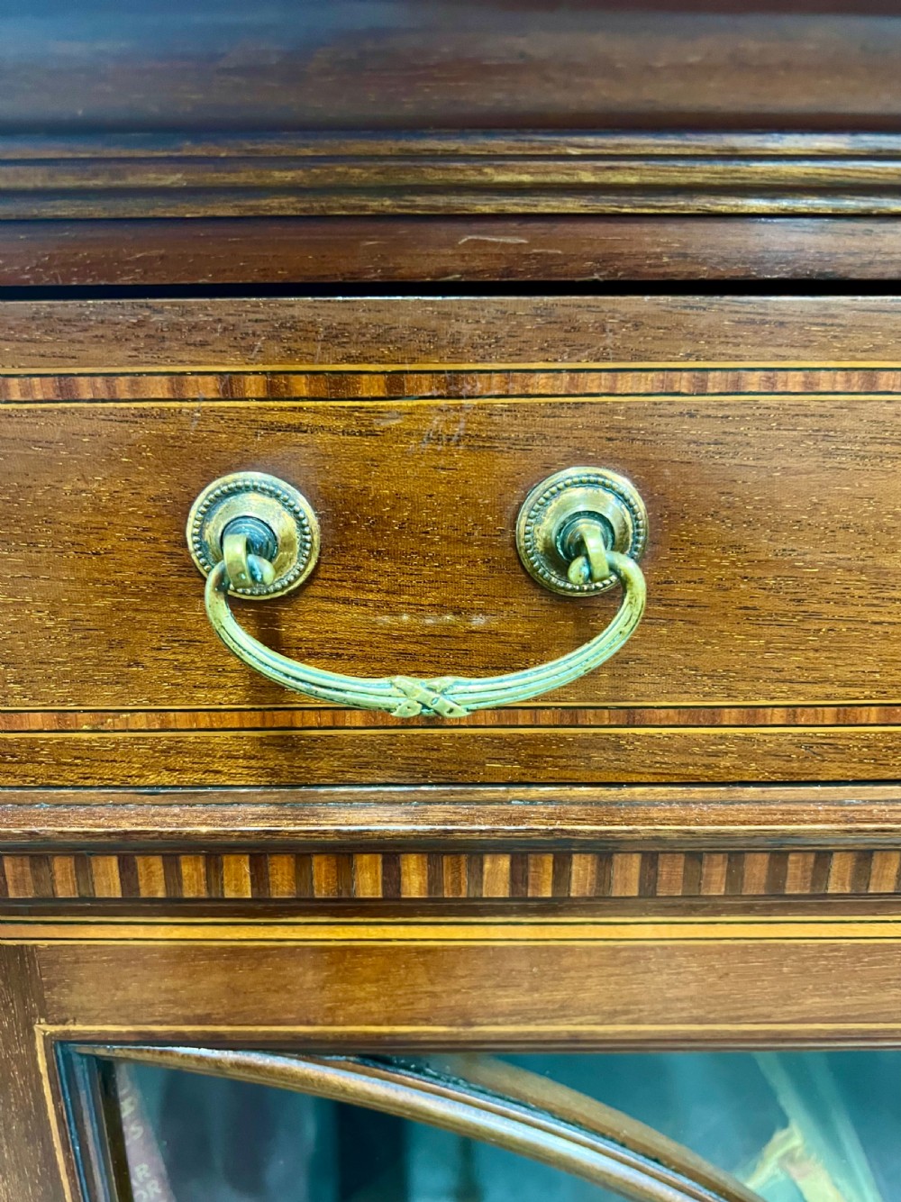 Edwardian Maple & Co. Mahogany & Inlaid Bookcase View V
