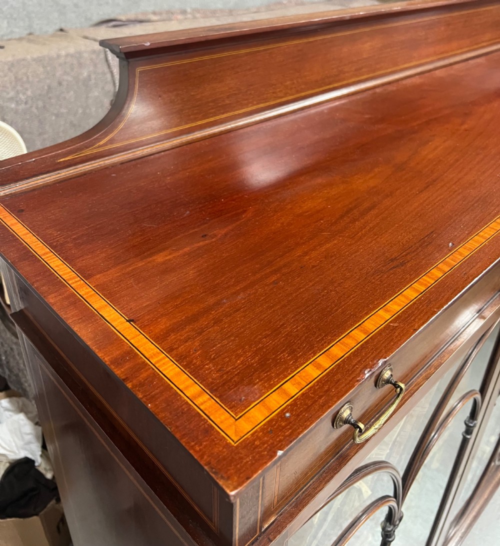 Edwardian Maple & Co. Mahogany & Inlaid Bookcase View VIII