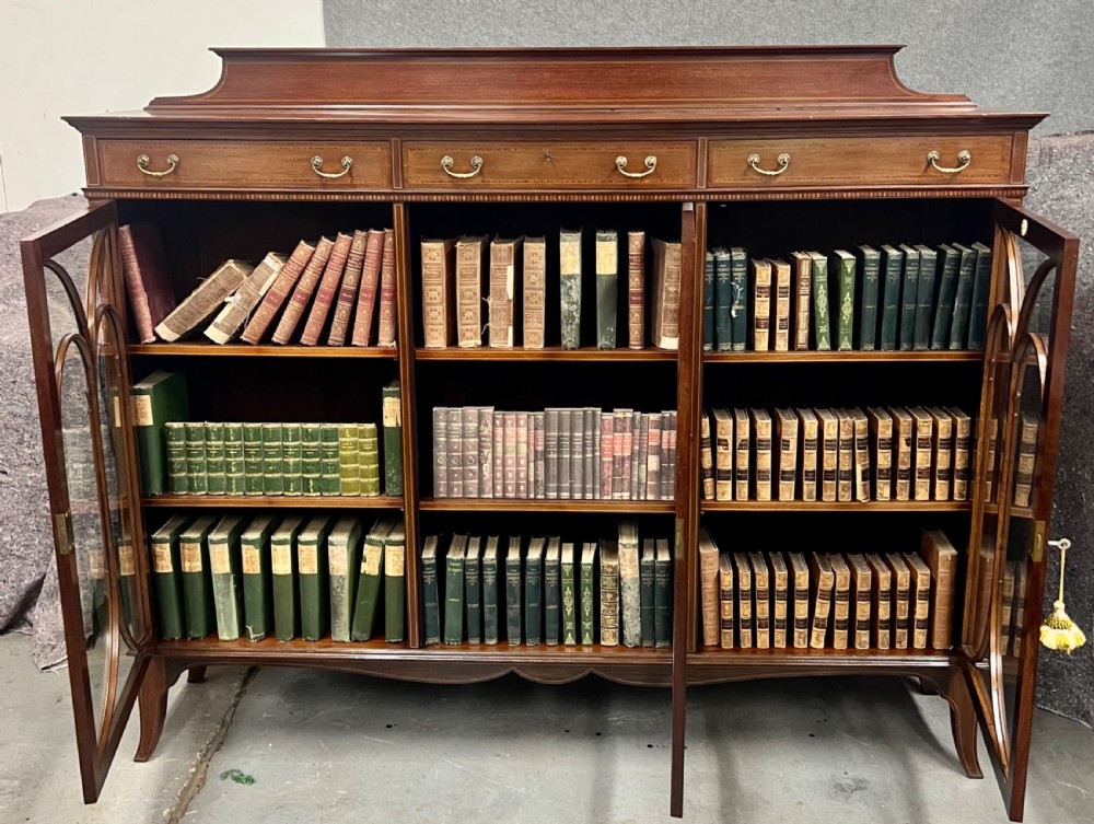 Edwardian Maple & Co. Mahogany & Inlaid Bookcase View XI