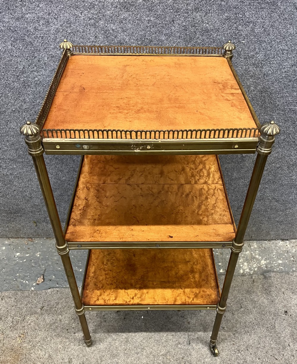 Antique Birds Eye Maple Etagere Whatnot View II