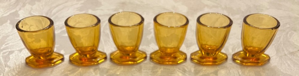 Art Deco Amber Glass Decanter Set View V