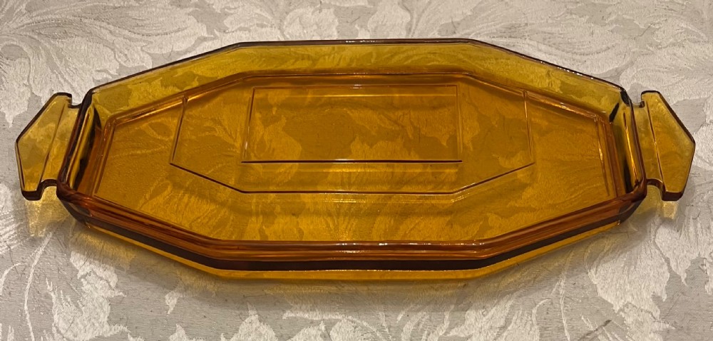 Art Deco Amber Glass Decanter Set View VIII