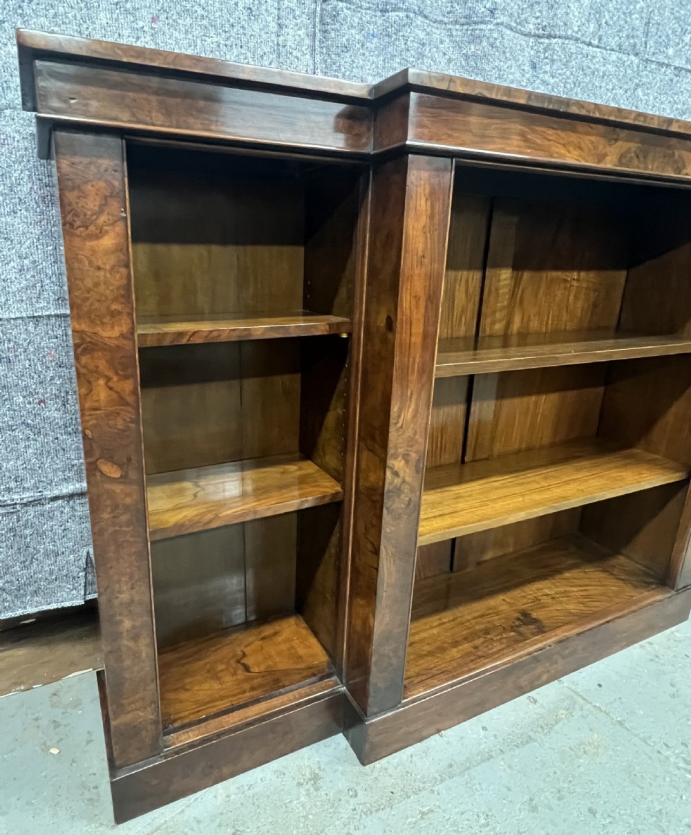 Antique Burr Walnut Open Bookcase View VIII