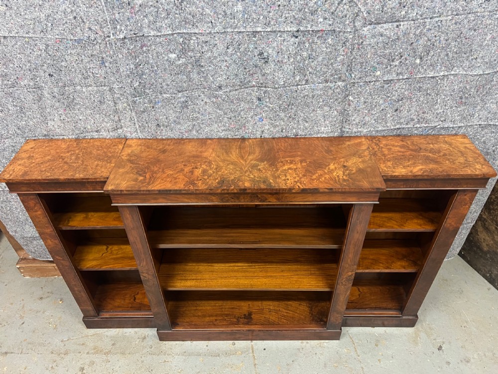 Antique Burr Walnut Open Bookcase View IX