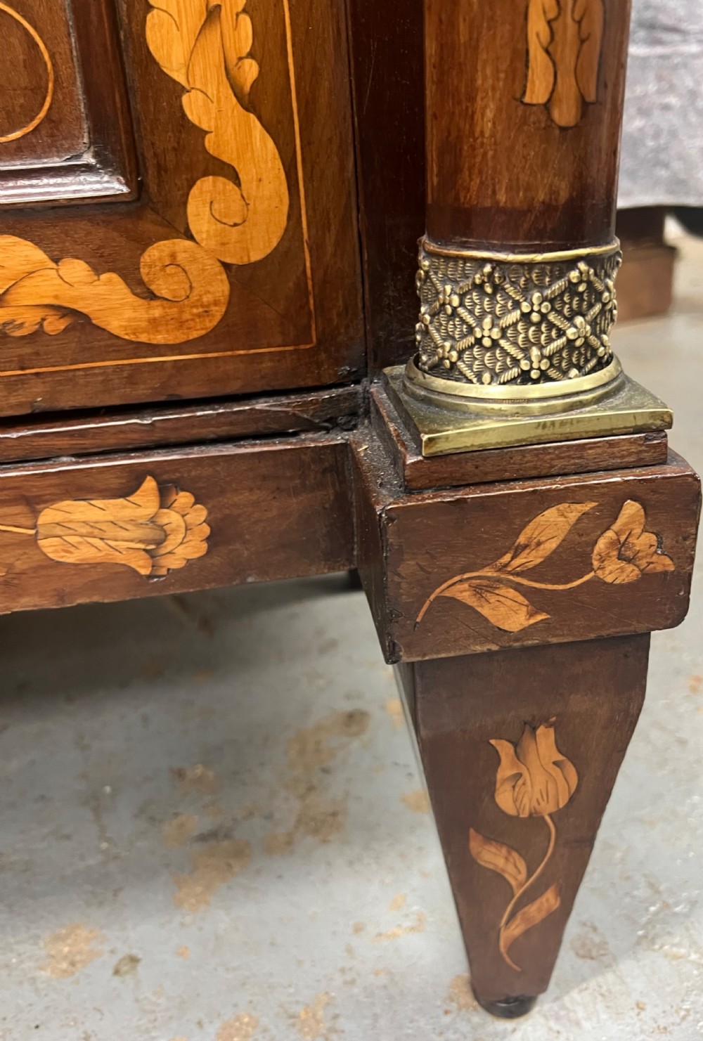 Stunning Dutch Marquetry Inlaid Bookcase View IX